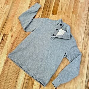 Jack Spade Gray‎ cotton mock neck Half-button Knit Fashion Sweater Outerwear XS